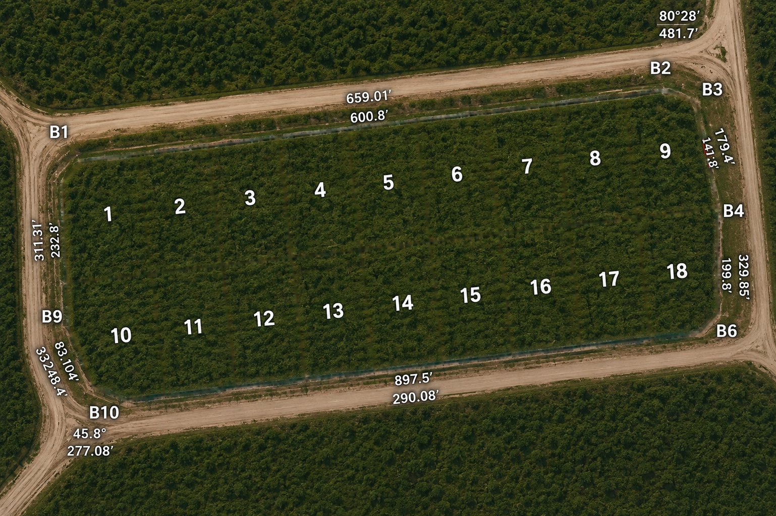 The Gardens at Dawa 18-plot community map